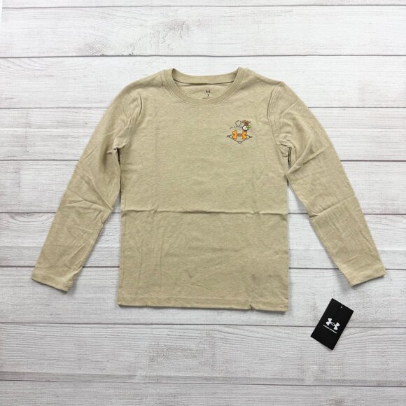 Under Armour Other - Under Armour Boys Long Sleeve Shirt Tan Graphic Baseball Tee NWT 7